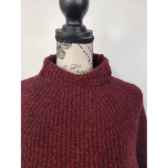 Zadig & Voltaire Lola AZ Sweater Womens XS Merino Wool Crop Oversized Burgundy - Picture 3 of 12